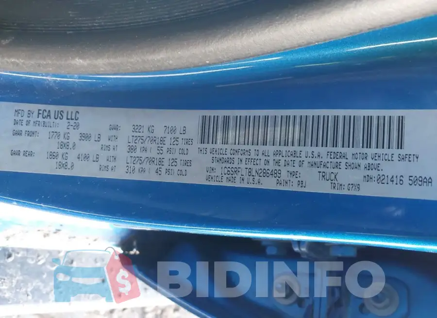 1C6SRFLT8LN286489 Photo# 9