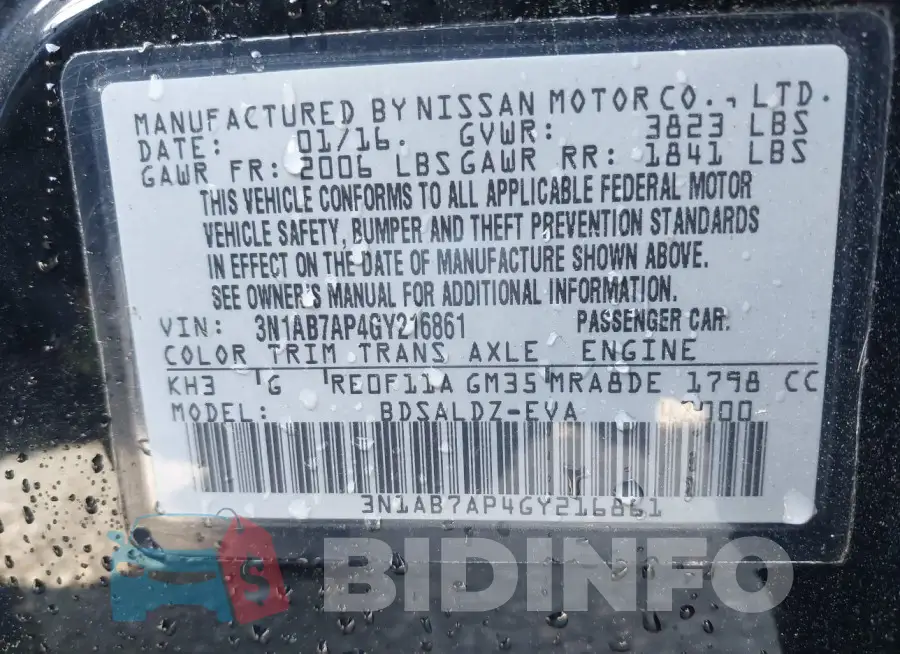 3N1AB7AP4GY216861 Photo# 9