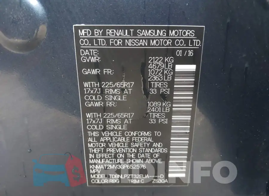 KNMAT2MV3GP652576 Photo# 9