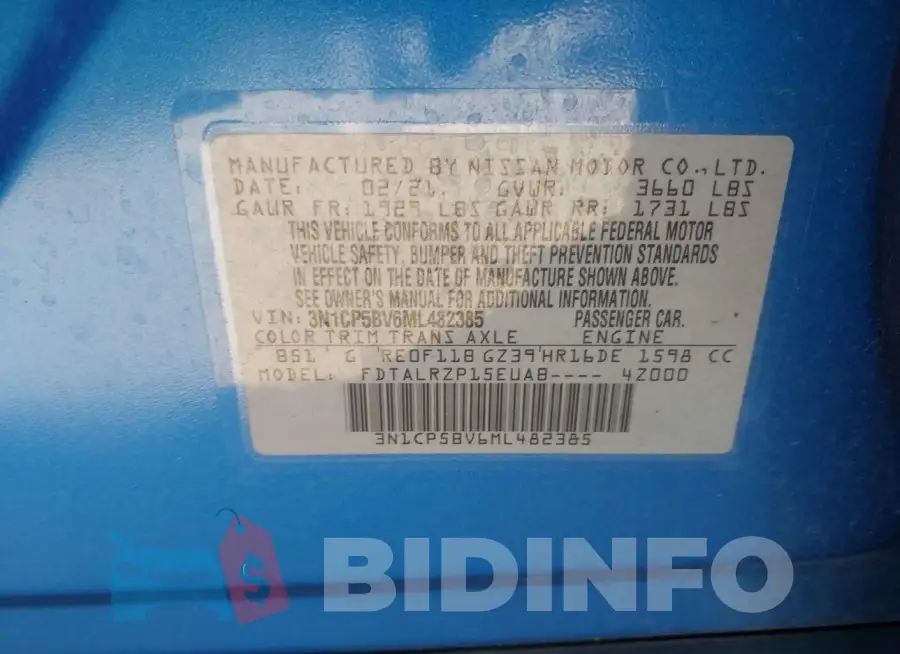 3N1CP5BV6ML482385 Photo# 9