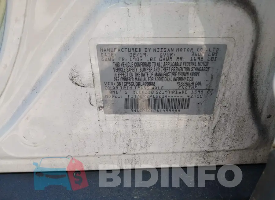 3N1CP5CU3KL499888 Photo# 9