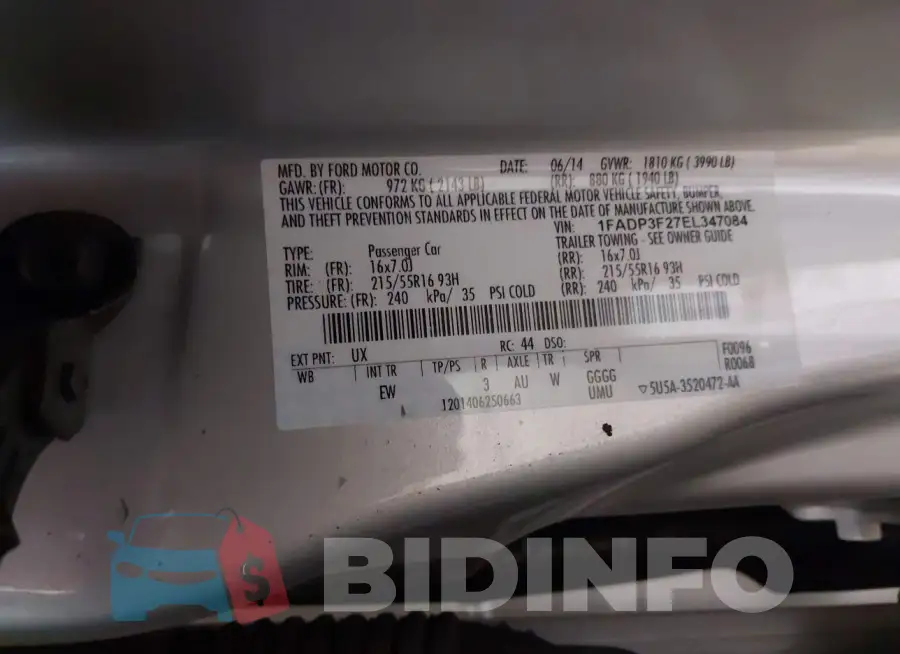 1FADP3F27EL347084 Photo# 9