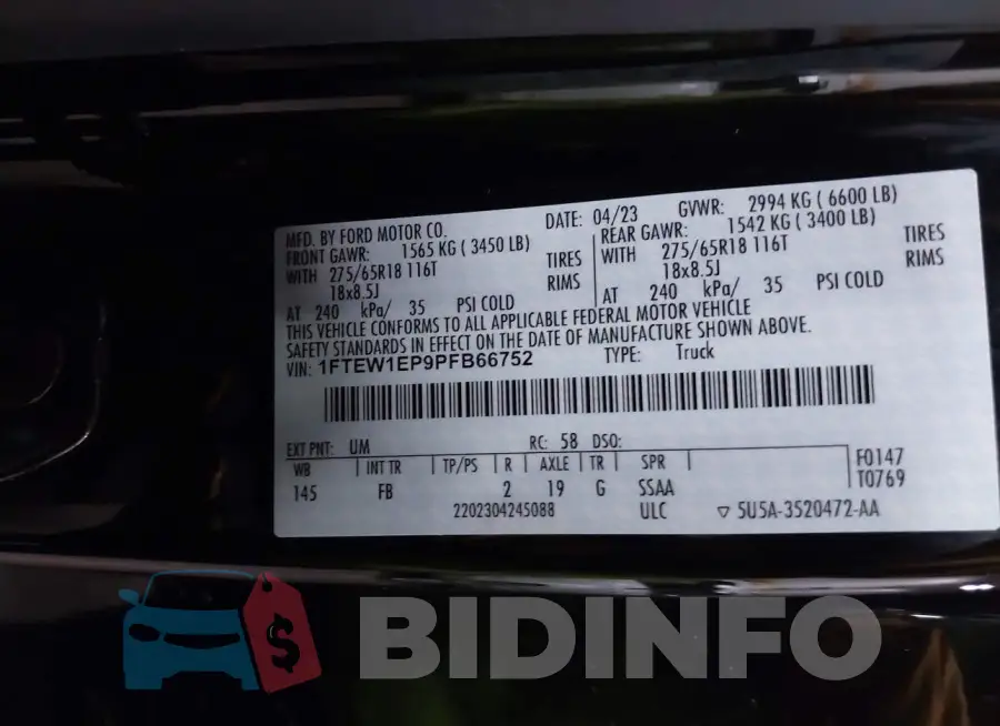 1FTEW1EP9PFB66752 Photo# 9
