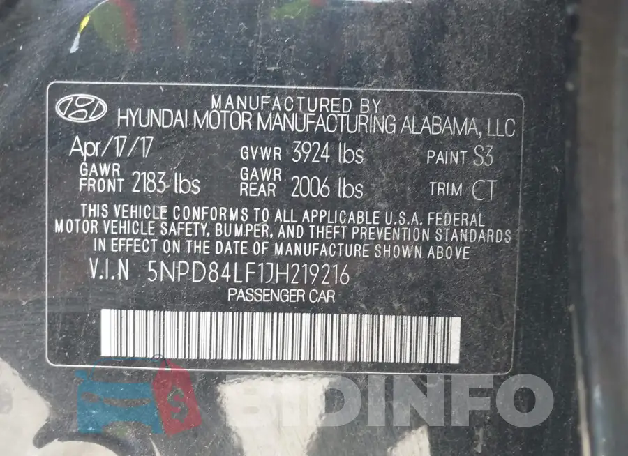 5NPD84LF1JH219216 Photo# 9