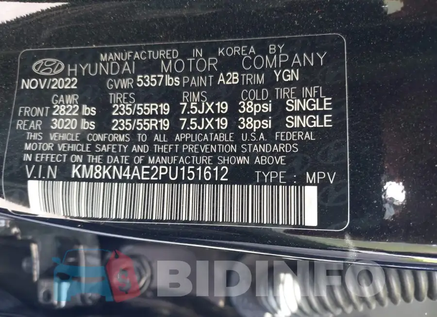 KM8KN4AE2PU151612 Photo# 9