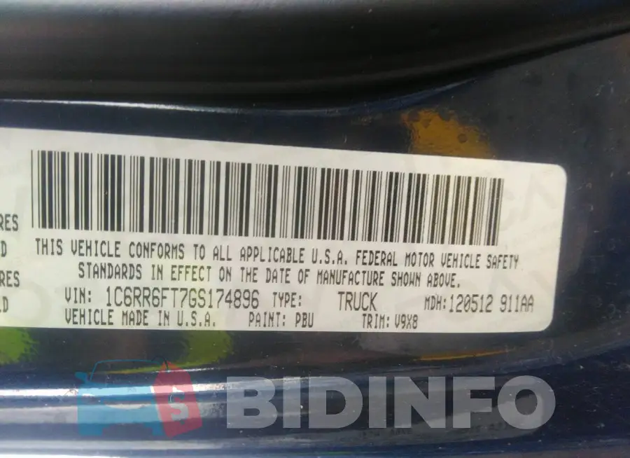 1C6RR6FT7GS174896 Photo# 9