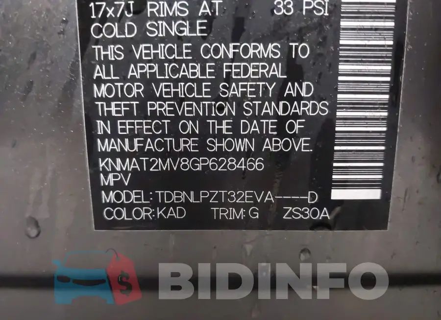 KNMAT2MV8GP628466 Photo# 9