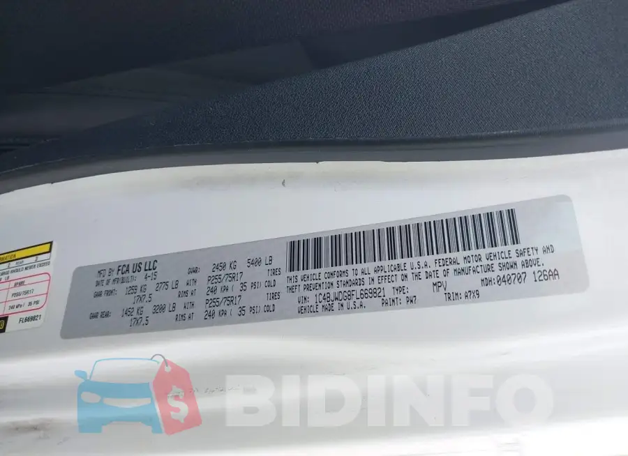 1C4BJWDG8FL669821 Photo# 9