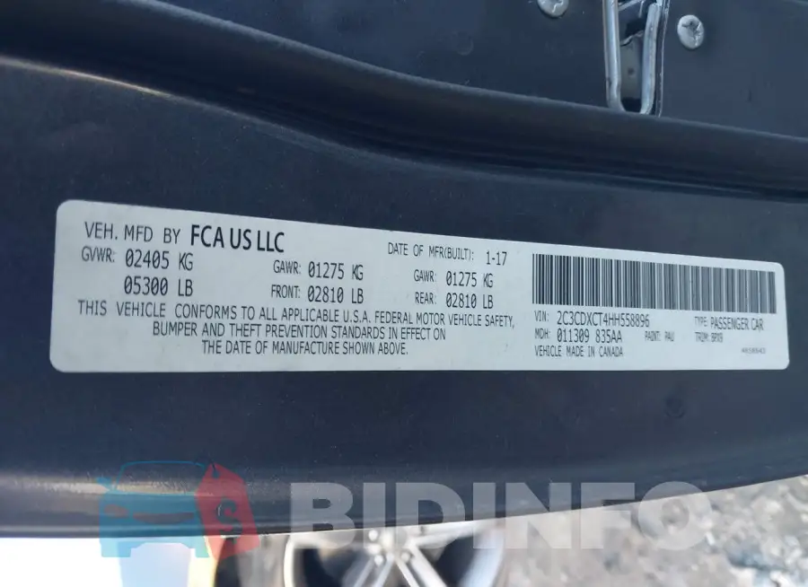 2C3CDXCT4HH558896 Photo# 9