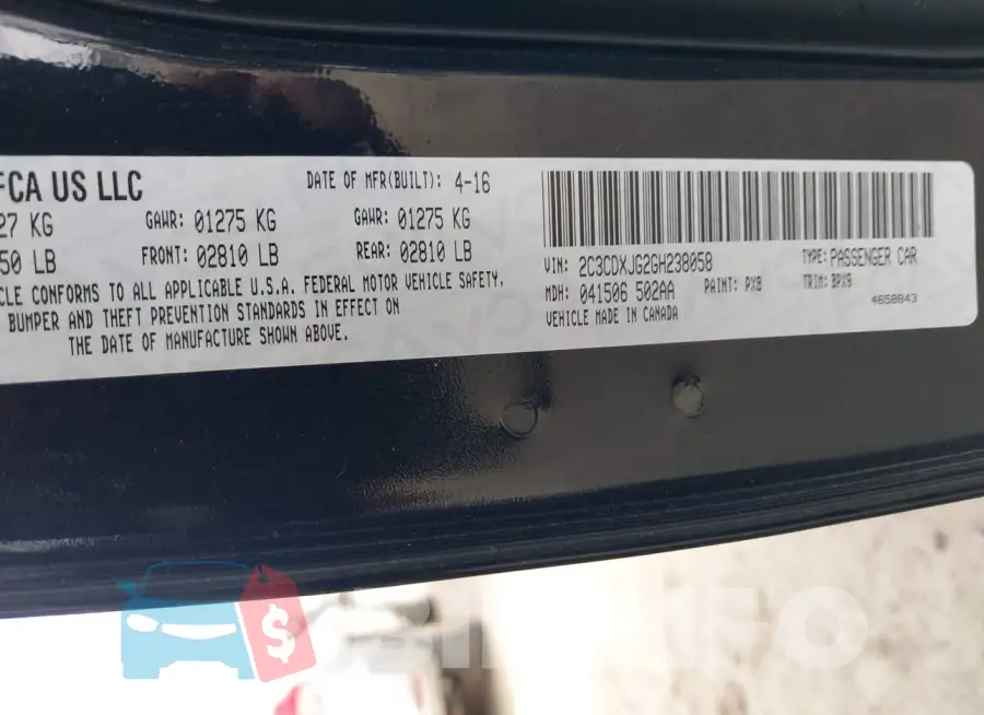 2C3CDXJG2GH238058 Photo# 9
