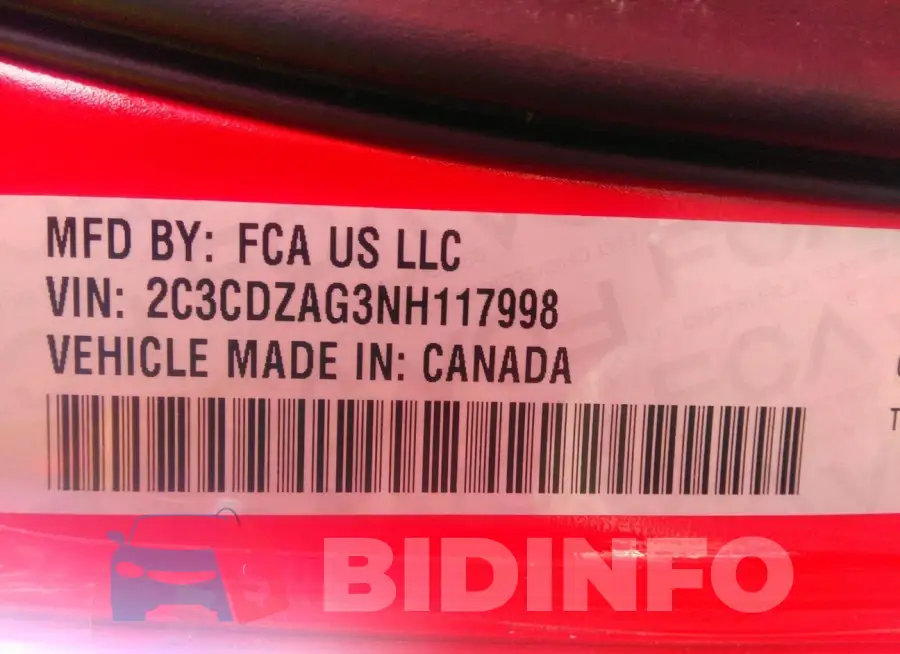 2C3CDZAG3NH117998 Photo# 9