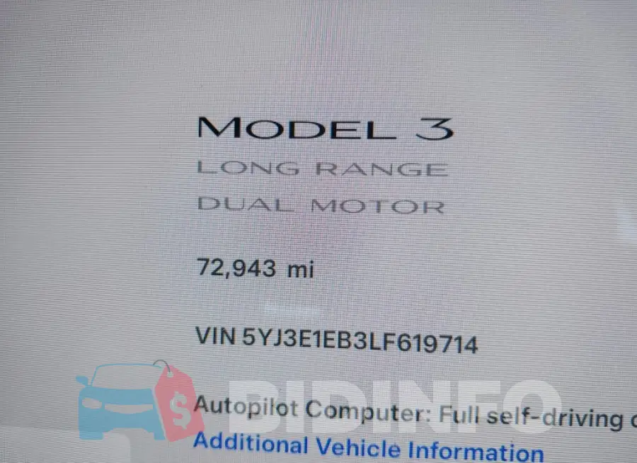 5YJ3E1EB3LF619714 Photo# 14