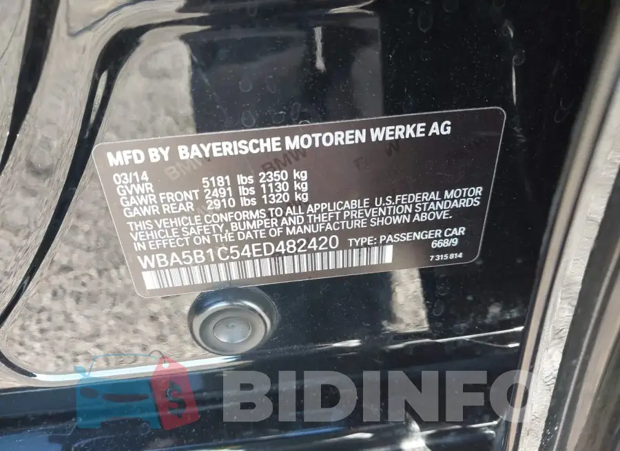 WBA5B1C54ED482420 Photo# 9