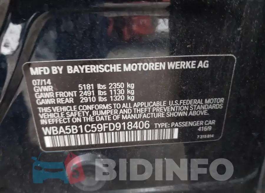 WBA5B1C59FD918406 Photo# 9