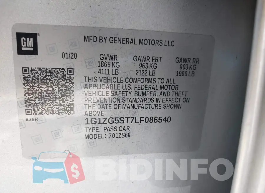 1G1ZG5ST7LF086540 Photo# 9