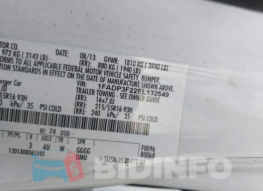 1FADP3F22EL132549 Photo# 9