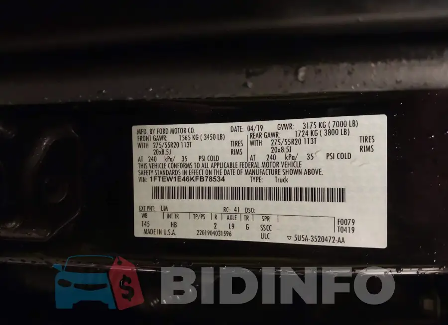 1FTEW1E46KFB78534 Photo# 9