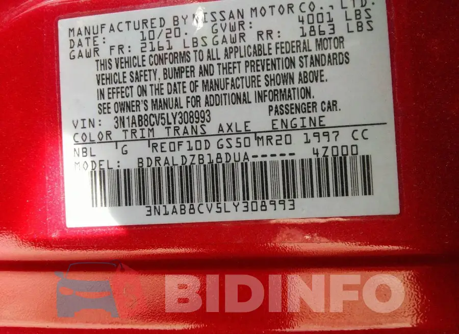3N1AB8CV5LY308993 Photo# 9