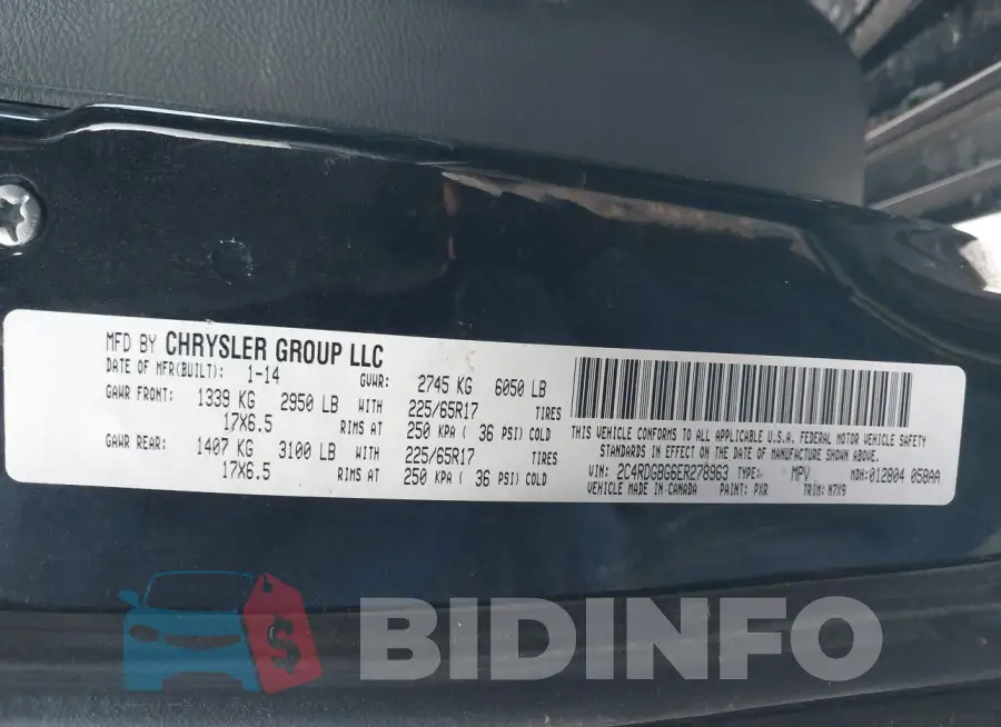 2C4RDGBG6ER278963 Photo# 9