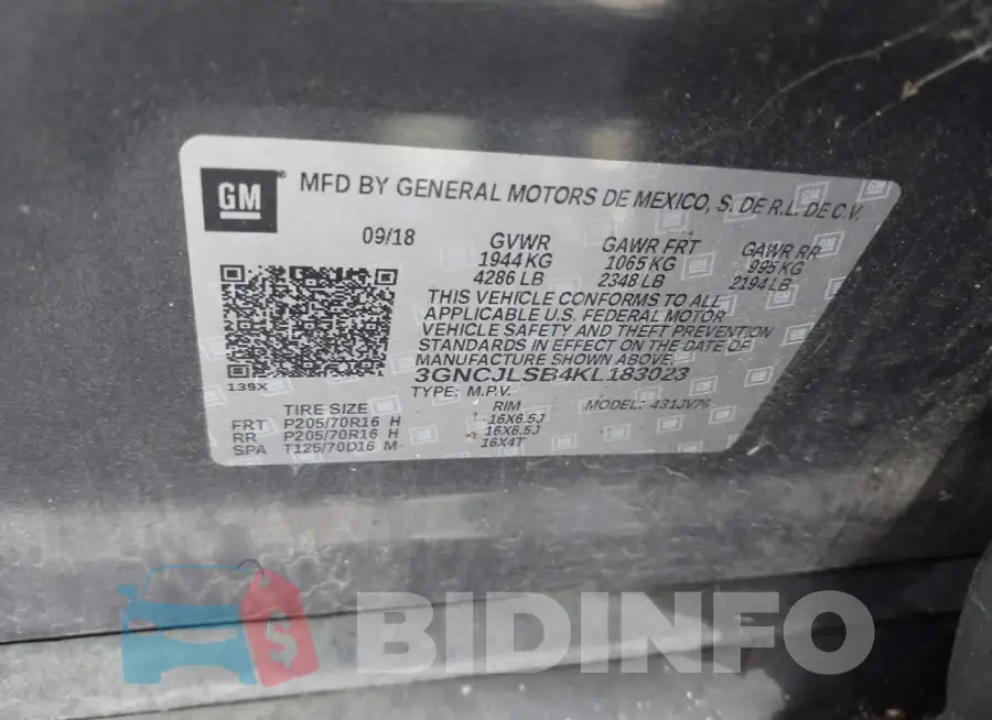 3GNCJLSB4KL183023 Photo# 9