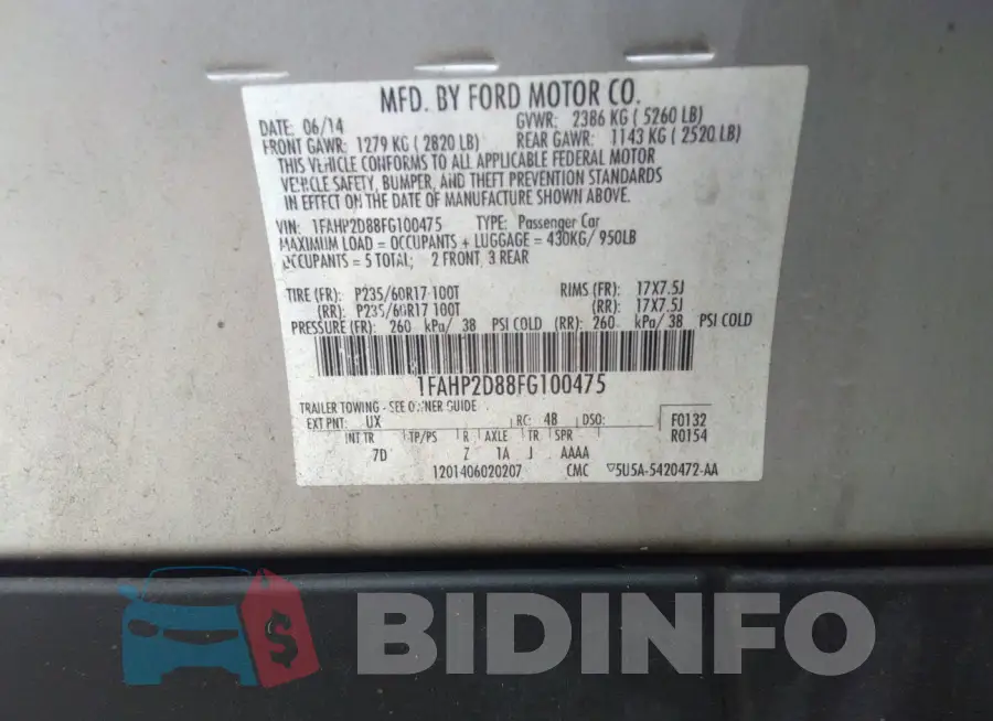 1FAHP2D88FG100475 Photo# 9