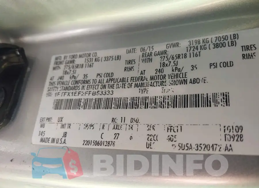1FTFX1EF2FFB53333 Photo# 9