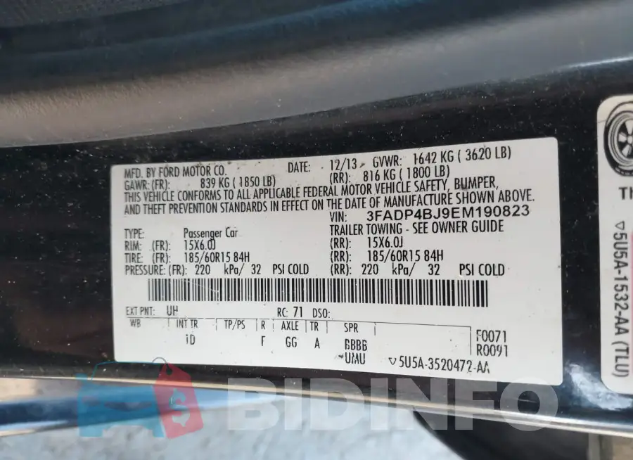 3FADP4BJ9EM190823 Photo# 9
