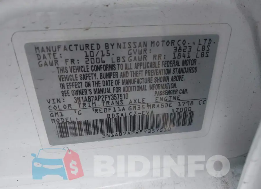 3N1AB7AP2FY357510 Photo# 9