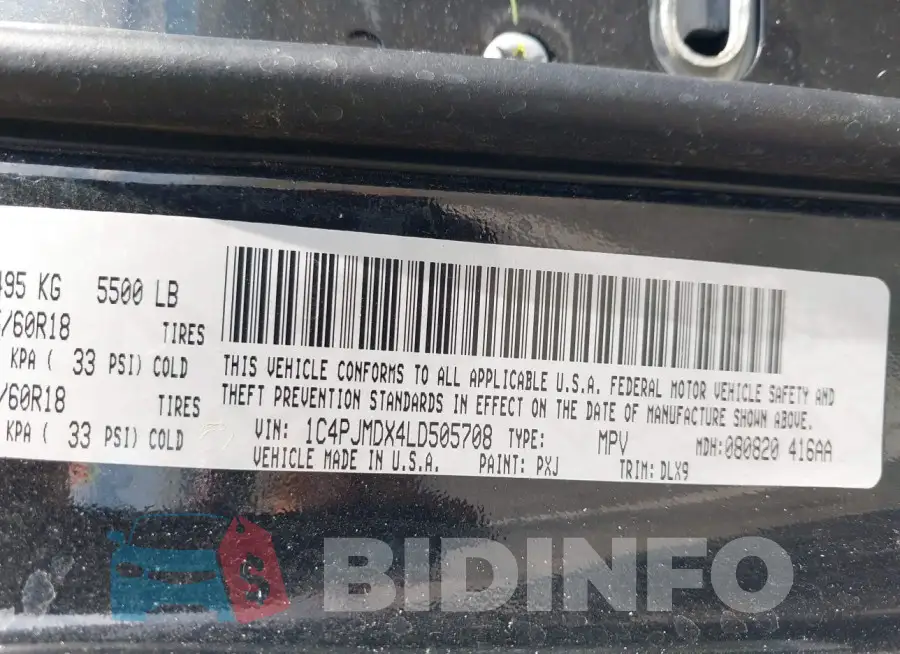 1C4PJMDX4LD505708 Photo# 9