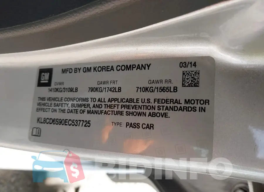KL8CD6S90EC537725 Photo# 9
