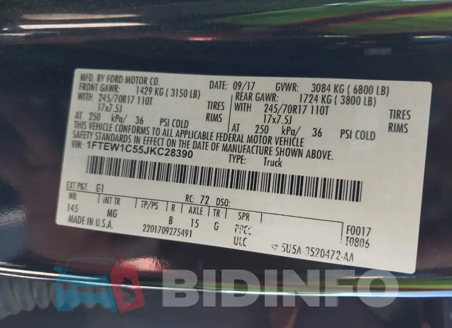 1FTEW1C55JKC28390 Photo# 9