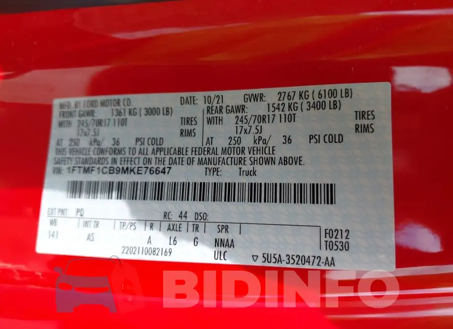 1FTMF1CB9MKE76647 Photo# 9