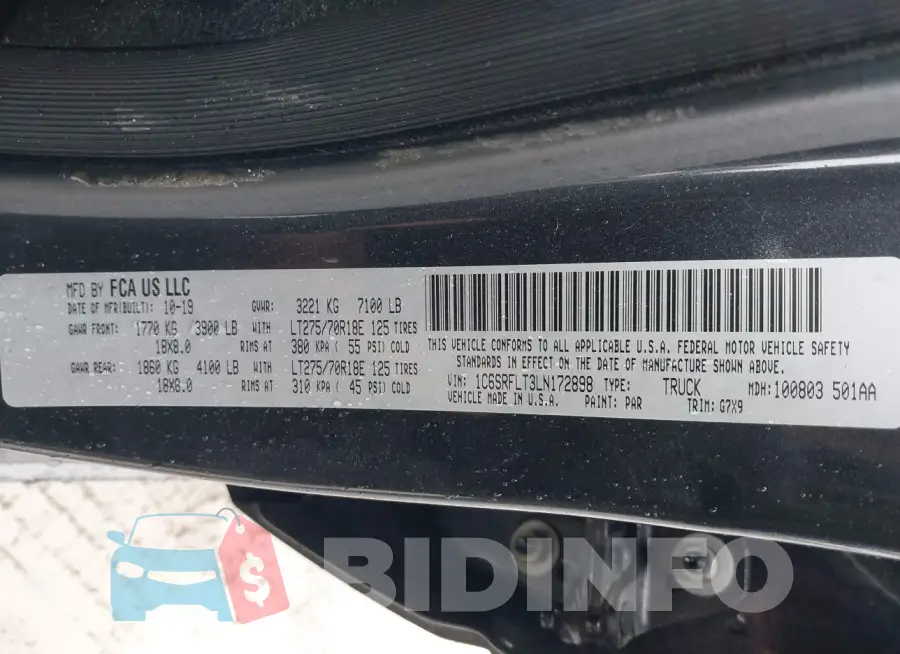 1C6SRFLT3LN172898 Photo# 9