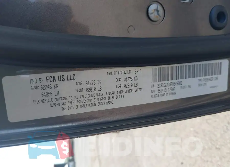 2C3CDZAG8FH849982 Photo# 9
