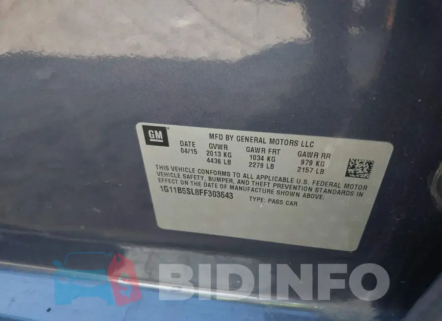 1G11B5SL8FF303643 Photo# 9