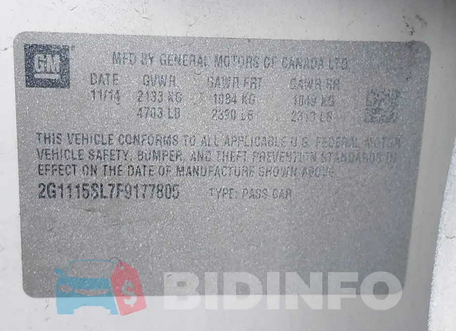 2G1115SL7F9177805 Photo# 9