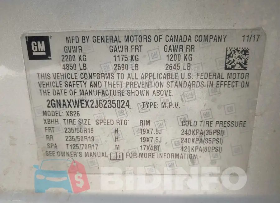 2GNAXWEX2J6235024 Photo# 9
