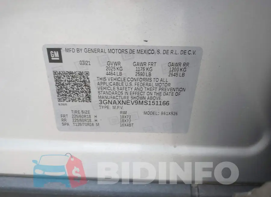 3GNAXNEV9MS151166 Photo# 9