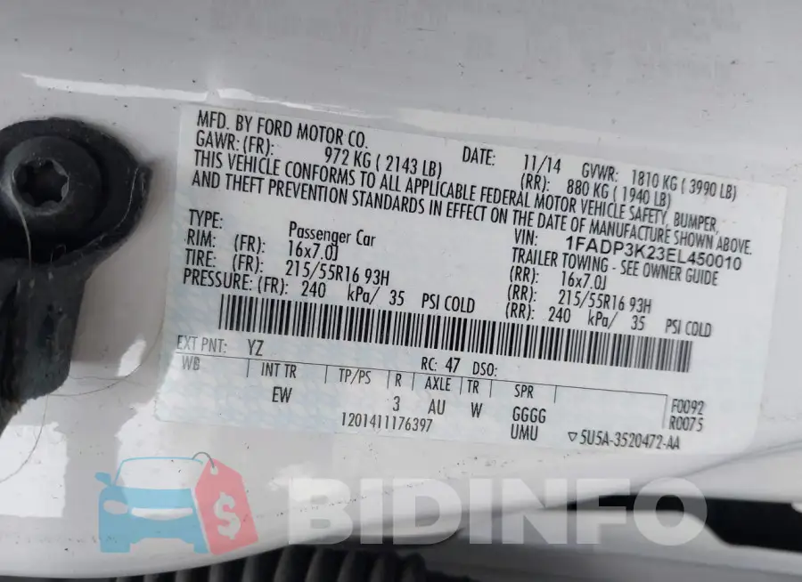 1FADP3K23EL450010 Photo# 9