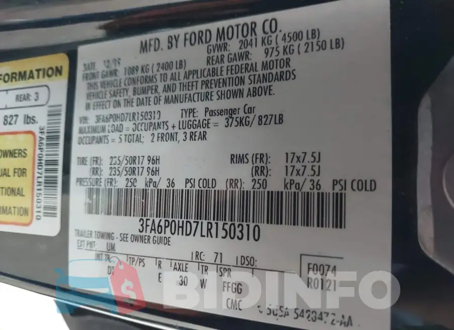 3FA6P0HD7LR150310 Photo# 9