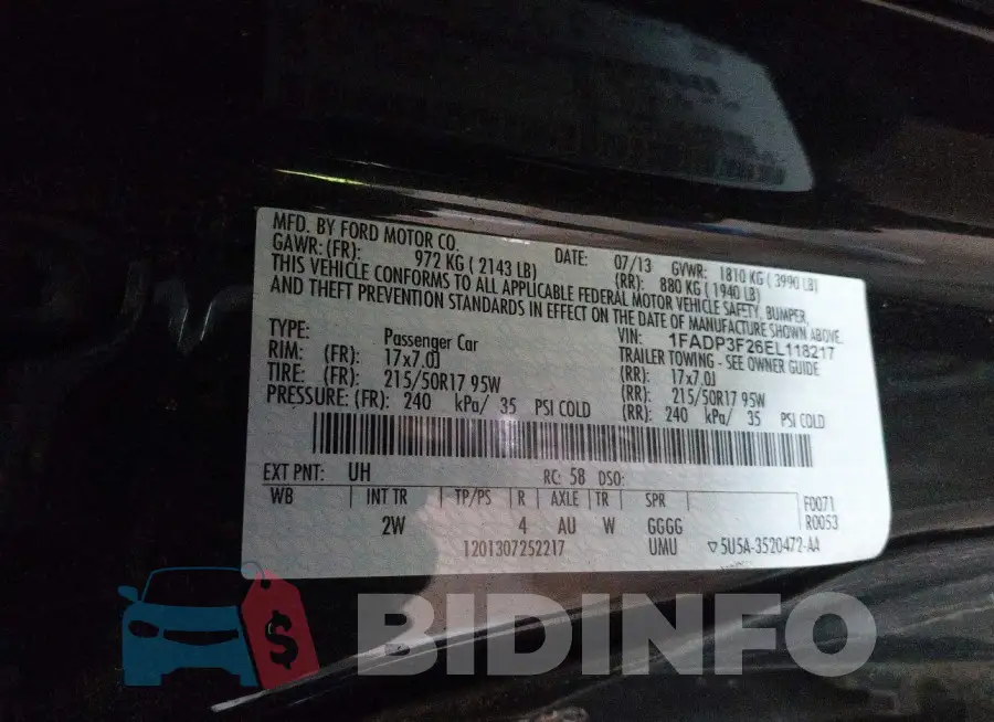 1FADP3F26EL118217 Photo# 9