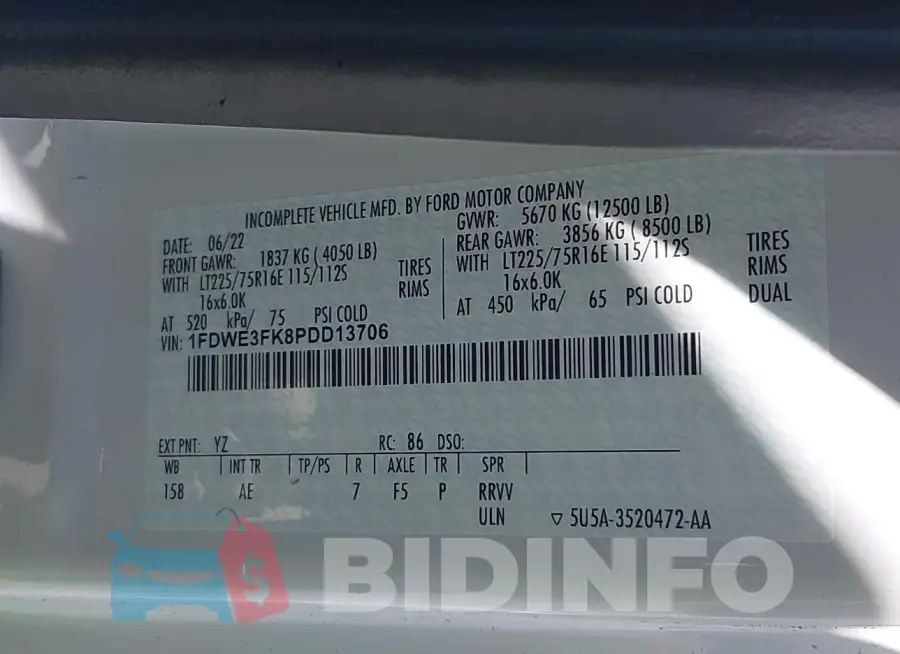 1FDWE3FK8PDD13706 Photo# 8