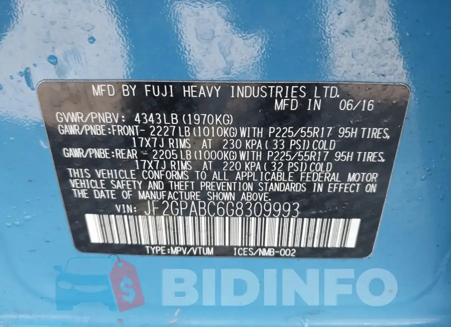 JF2GPABC6G8309993 Photo# 9