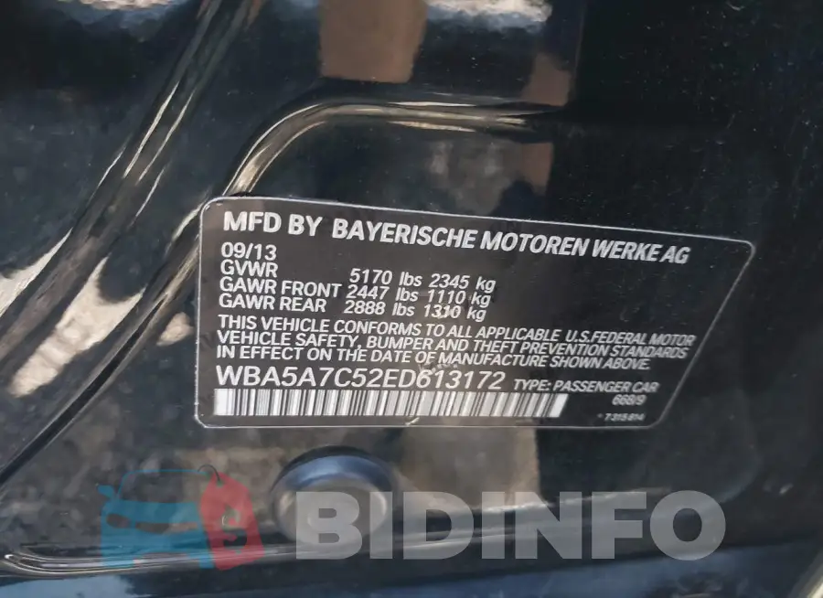 WBA5A7C52ED613172 Photo# 9