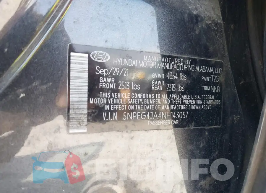 5NPEG4JA4NH143057 Photo# 9