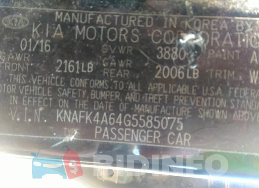 KNAFK4A64G5585075 Photo# 9