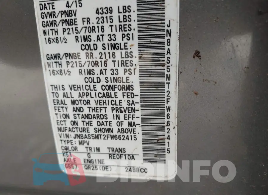 JN8AS5MT2FW662415 Photo# 9