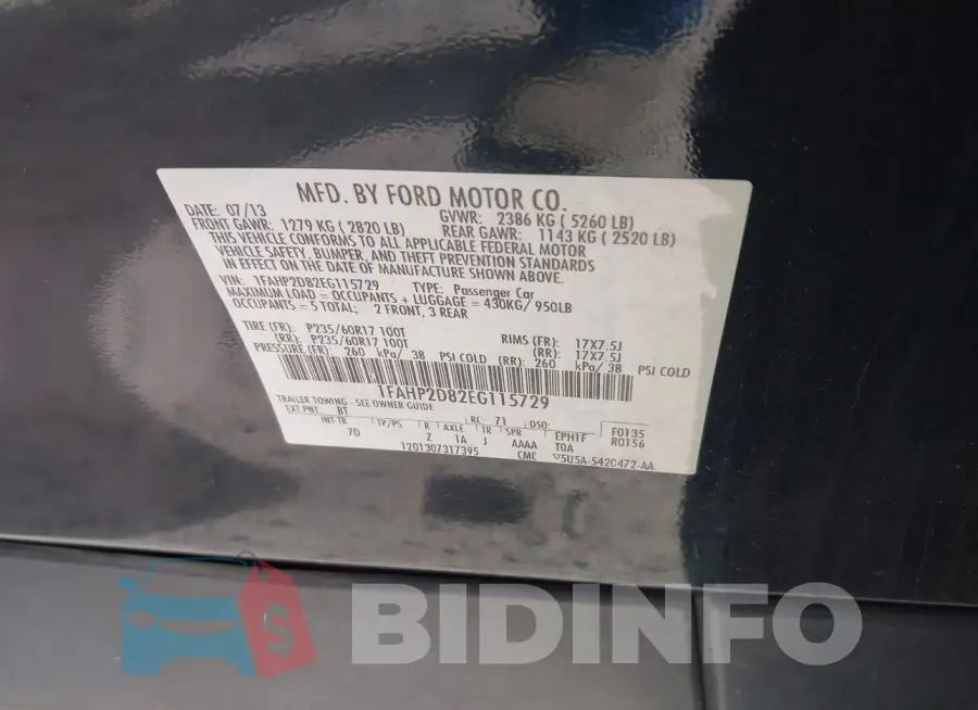 1FAHP2D82EG115729 Photo# 9