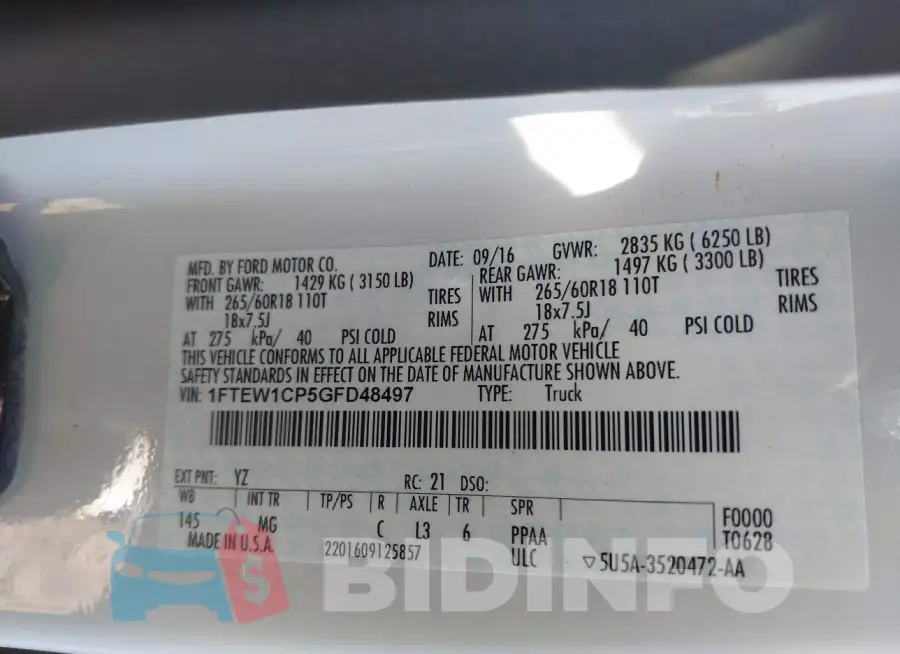 1FTEW1CP5GFD48497 Photo# 9
