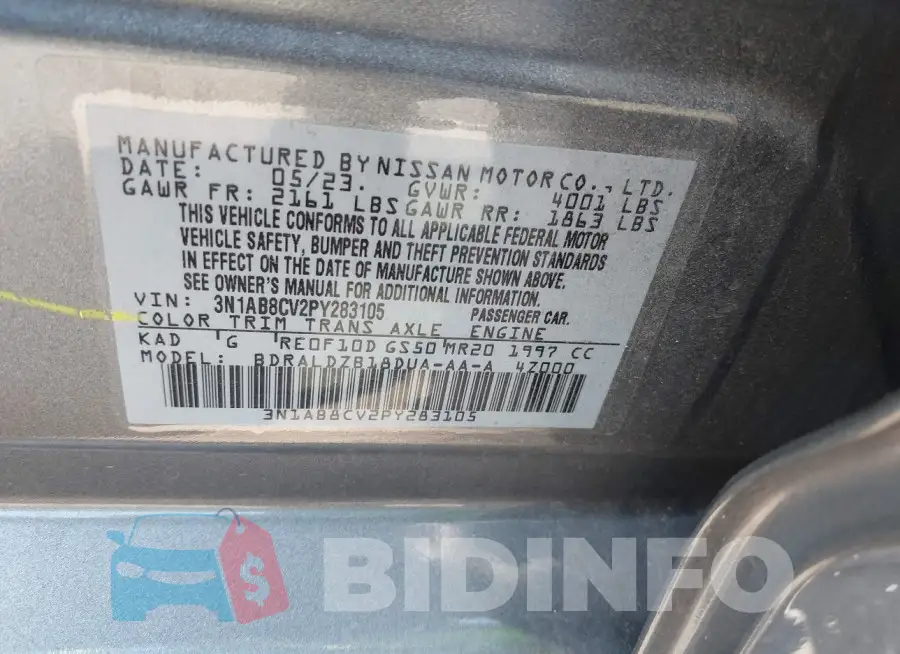 3N1AB8CV2PY283105 Photo# 9